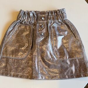 Shimmery Metallic A-Line Mini Skirt - Silver
